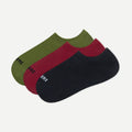 Socken No Show Mix Carmine/Moss/Black (Dreierpack)